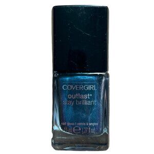 CoverGirl Outlast Stay Brilliant Nail Gloss 55 Teal On Fire Metallic Blue Polish